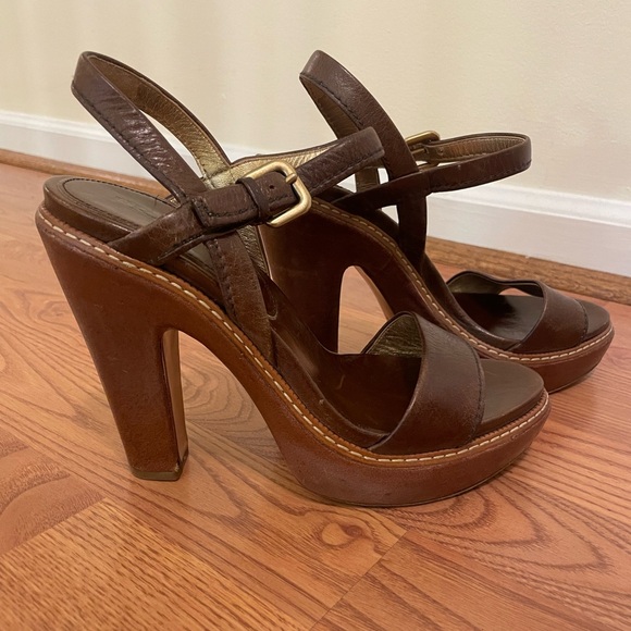 Authentic Prada Platform Sandals Size 39.5 - Picture 1 of 6
